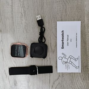 Rose Gold Smartwatch with Black Band